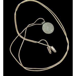 Snake Chain Wrap Necklace With Disc Pendant Gold Tone